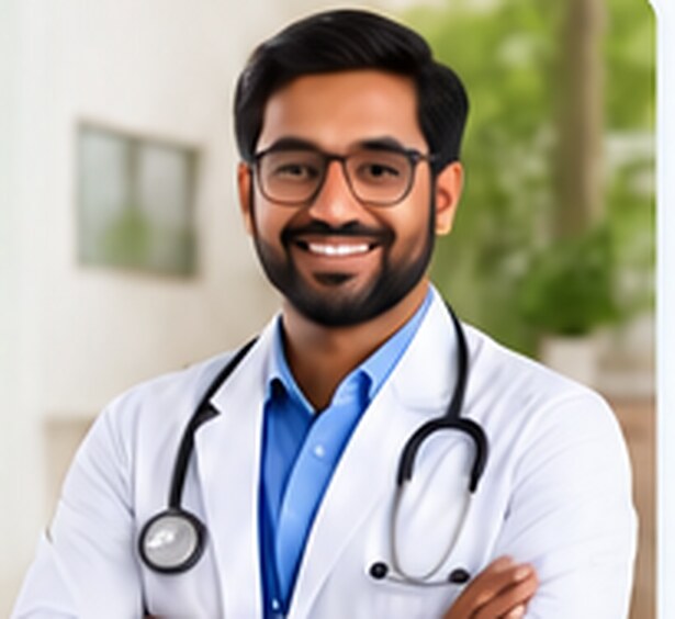 Healthcare provider in a white coat with a stethoscope